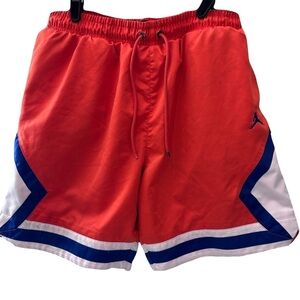 Nike Air Jordan Basketball Shorts Orange and Blue Size L